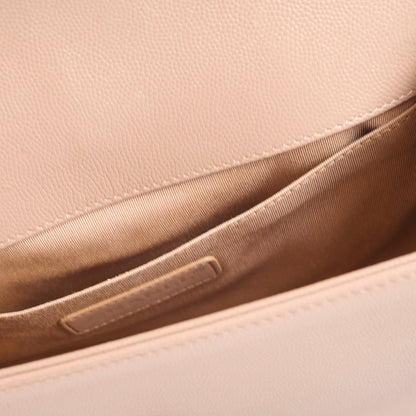 Chanel Old Medium Boy Chevron Taupe Latte Caviar - photo 6