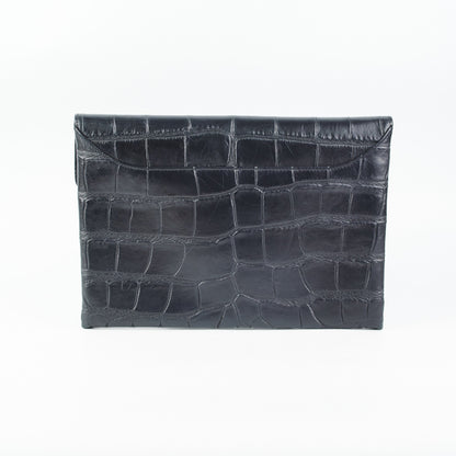 Givenchy Antigona Croc Print Envelope Clutch Black - photo 2