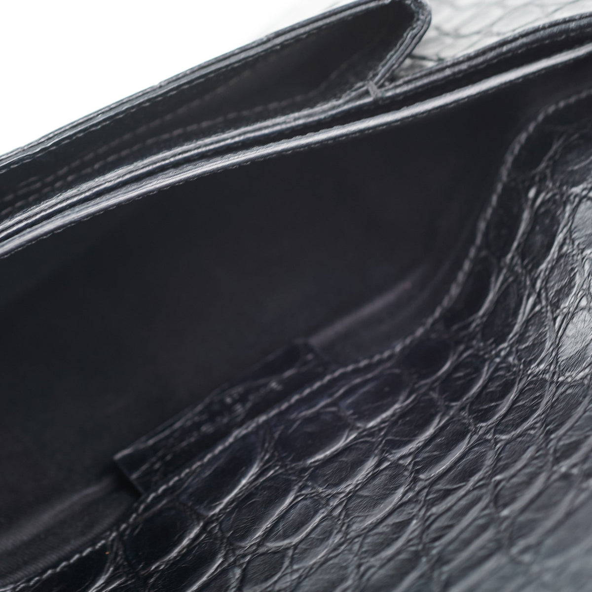 Givenchy Antigona Croc Print Envelope Clutch Black - photo 7