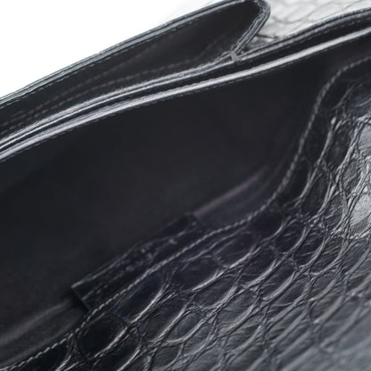 Givenchy Antigona Croc Print Envelope Clutch Black - photo 7