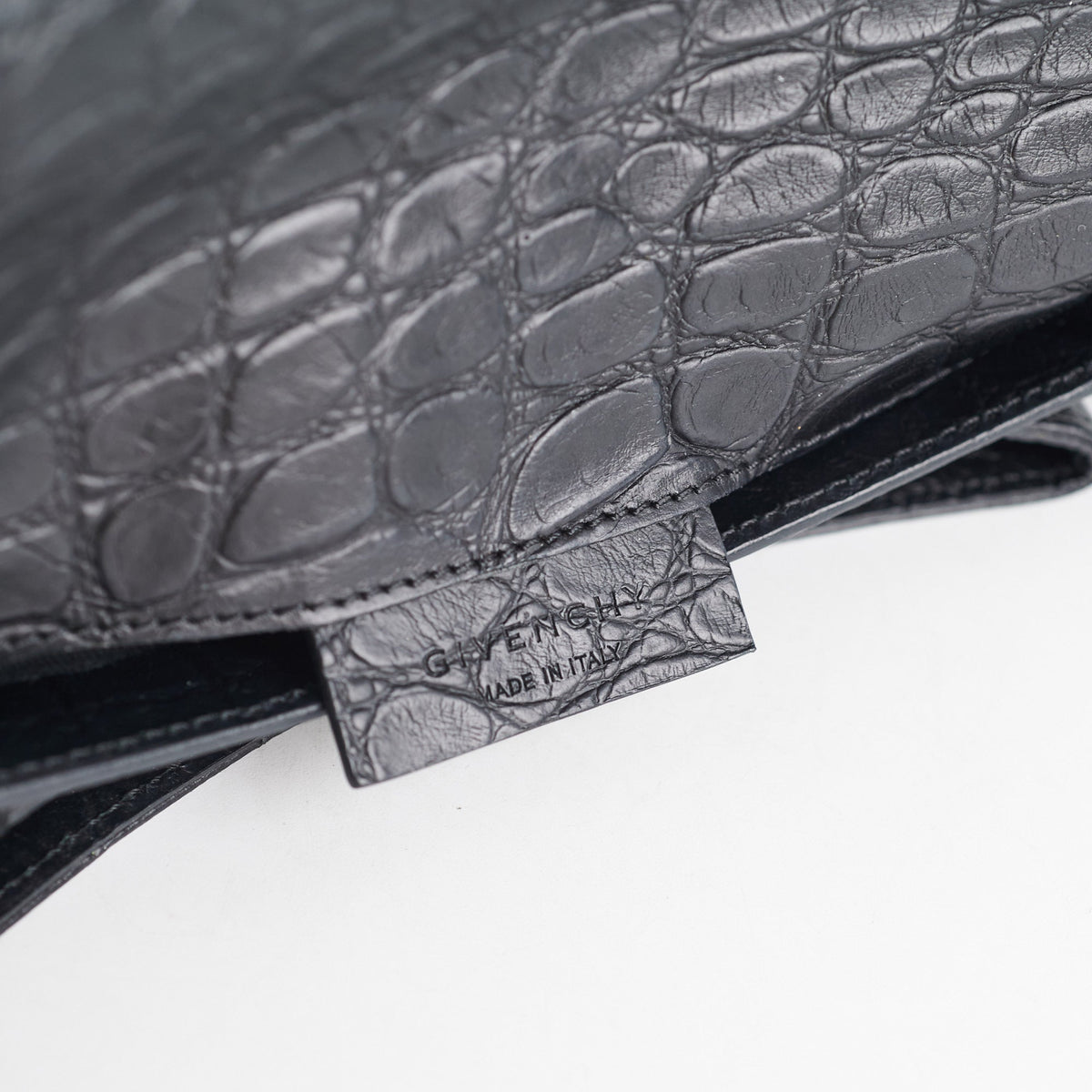 Givenchy Antigona Croc Print Envelope Clutch Black - photo 8