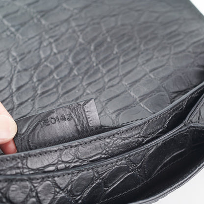 Givenchy Antigona Croc Print Envelope Clutch Black - photo 9