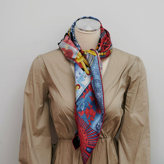 Hermes Carre Twill Silk 90x90 Blue/Red - photo 2