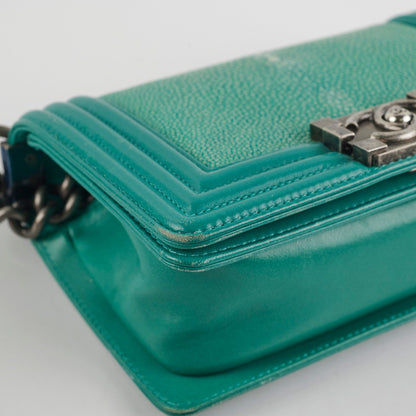 Chanel Small Turqoise Stingray Boy - photo 19