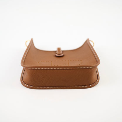 Hermes Mini Evelyn Clemence Gold W Stamp - photo 3