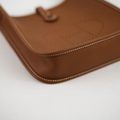 Hermes Mini Evelyn Clemence Gold W Stamp - photo 6