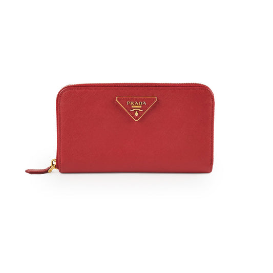 Prada Saffiano Long Zip Wallet Red - photo 1