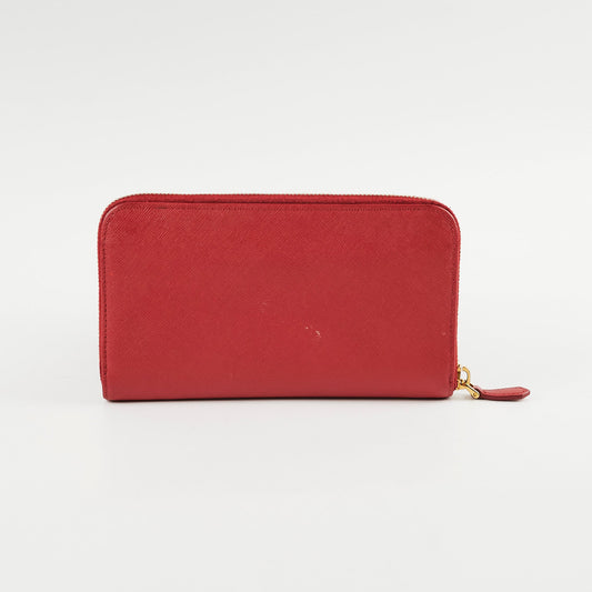 Prada Saffiano Long Zip Wallet Red - photo 2