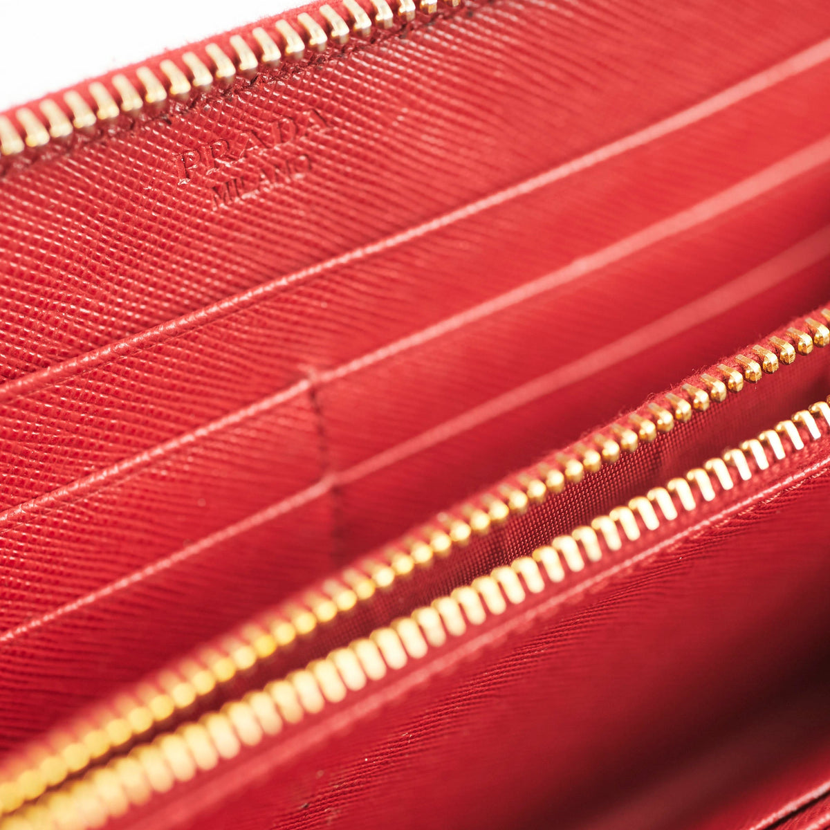 Prada Saffiano Long Zip Wallet Red - photo 6