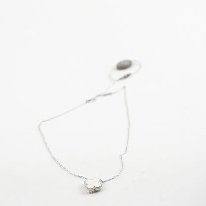 Van Cleef & Arpels Vintage Alhambra Pendant Necklace White Gold Guilloche Rose Gold Diamond 2024 - photo 2