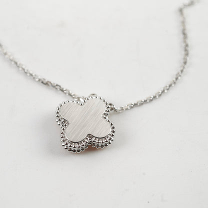 Van Cleef & Arpels Vintage Alhambra Pendant Necklace White Gold Guilloche Rose Gold Diamond 2024 - photo 5