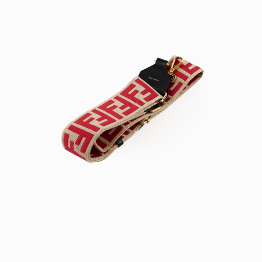 Fendi FF Jacquard Canvas Strap Red/Beige - photo 1