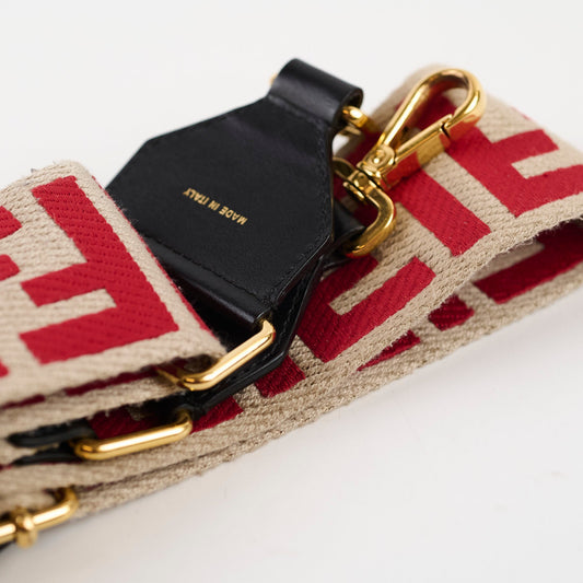 Fendi FF Jacquard Canvas Strap Red/Beige - photo 2