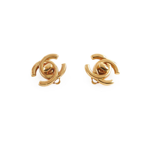 Chanel Vintage CC Turnlock Logo Clip on Earrings - photo 1