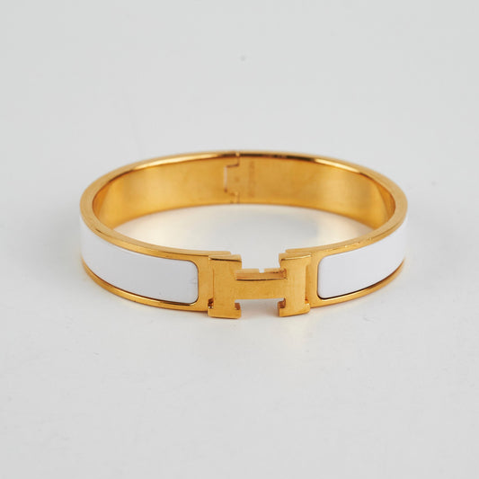 Hermes H Clic Clac Bracelet White Size GM - photo 2
