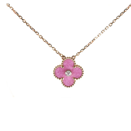 Hold for Rosie Van Cleef & Arpels Vintage Alhambra Rhodonite Holiday 2021 Diamond Necklace - photo 1