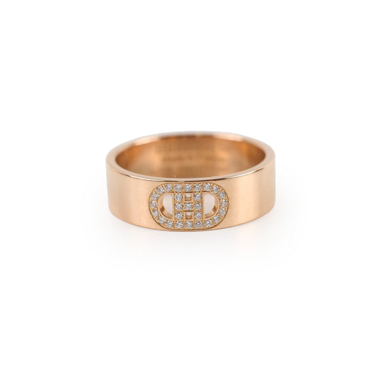 Hermes H'Ancre Diamond Ring Rose Gold Size 50 - photo 1