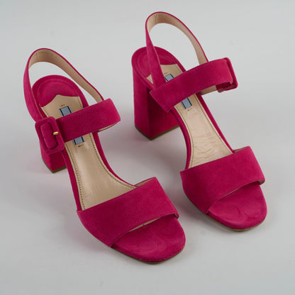 Prada Suede Block Heel Sandals Pink Size 39 - photo 2