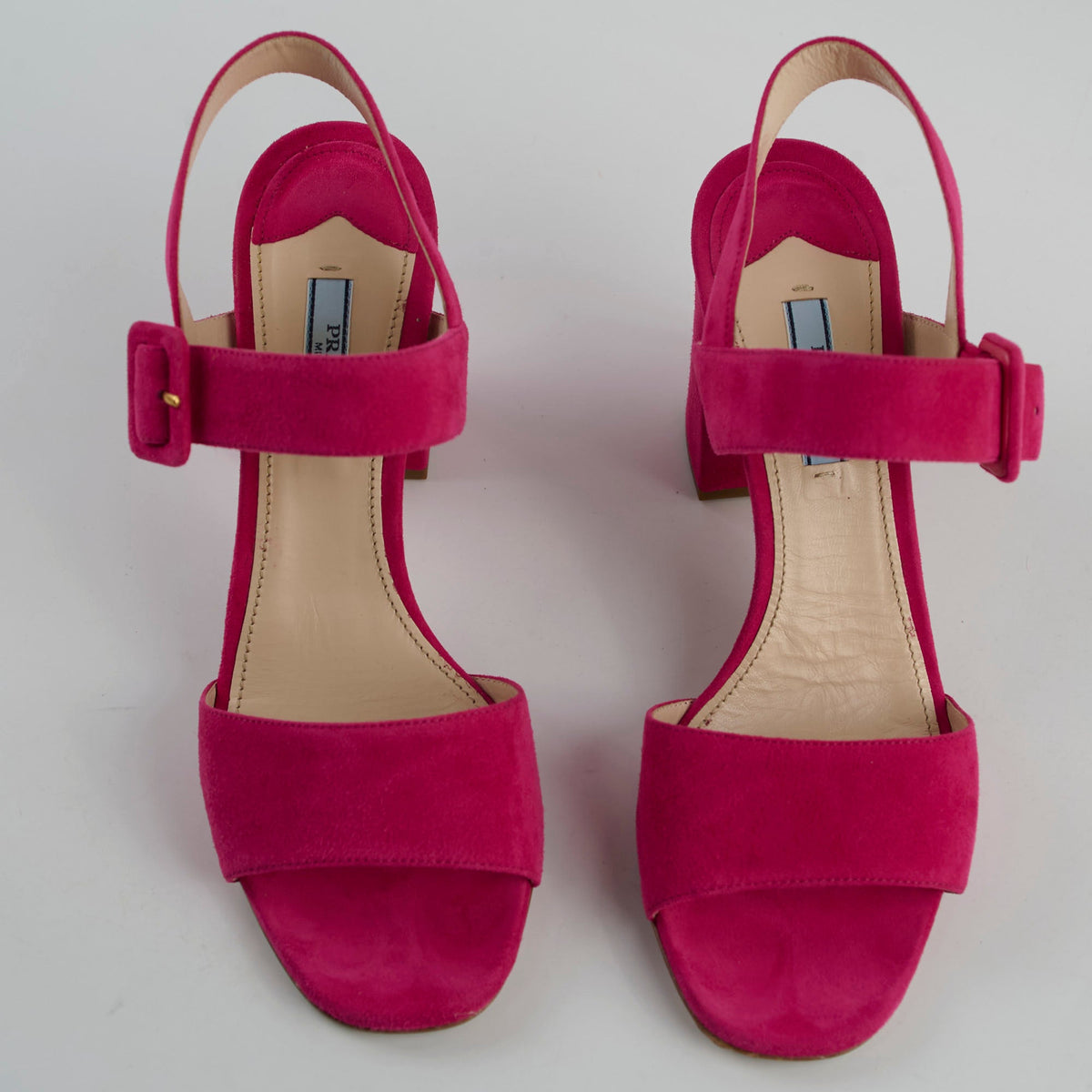 Prada Suede Block Heel Sandals Pink Size 39 - photo 3