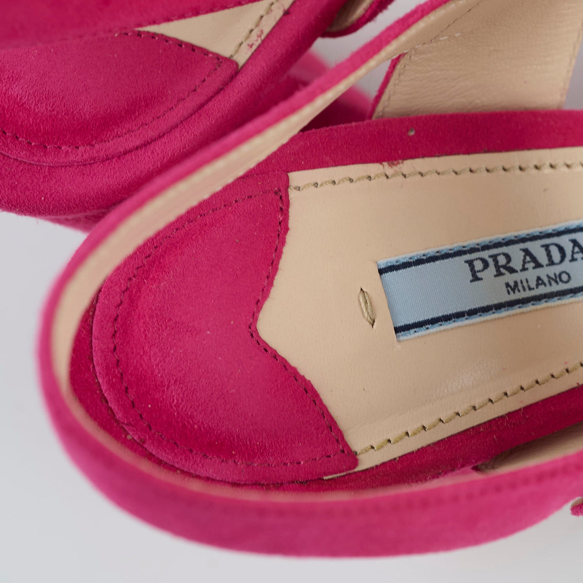 Prada Suede Block Heel Sandals Pink Size 39 - photo 9