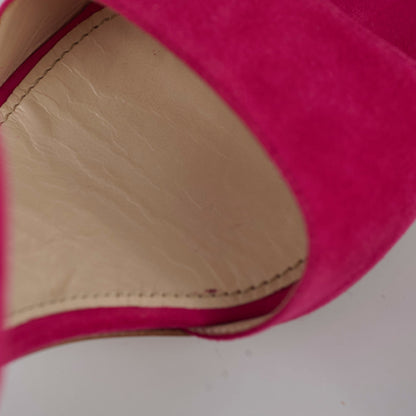 Prada Suede Block Heel Sandals Pink Size 39 - photo 8