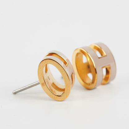 Hermes H Pop Earrings Marron Glance - photo 3