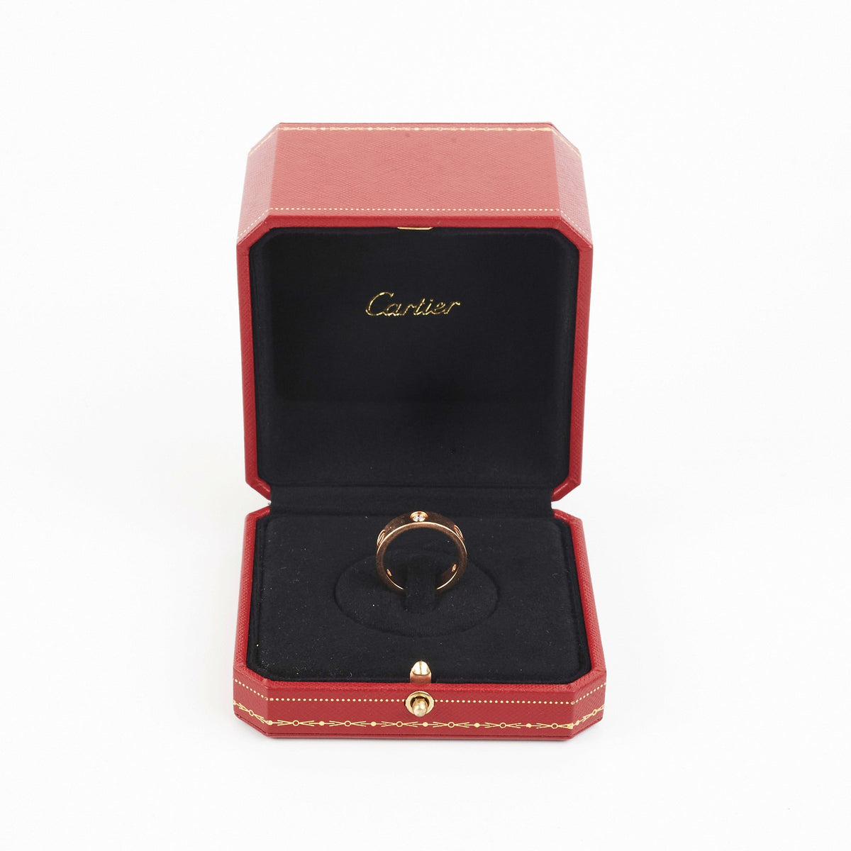 Cartier Love Ring Rose Gold 3 Diamond (Size 59) - photo 2