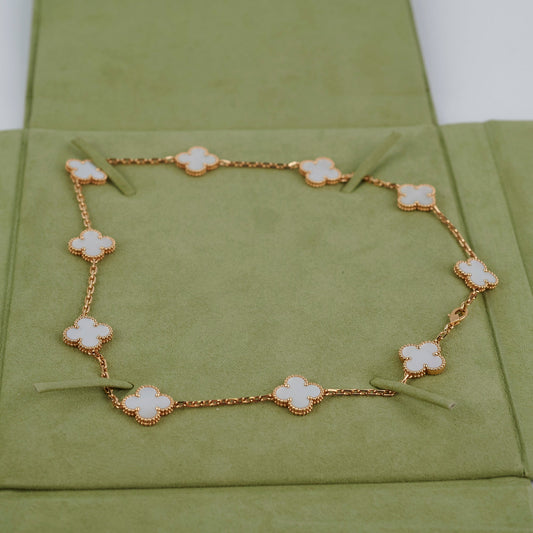 Van Cleef and Arpels 10 Motif White Mother of Pearl Necklace - photo 2