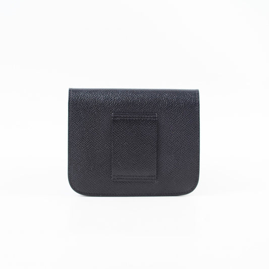 Hermes Constance Slim Wallet Black Epsom Palladium HW U Stamp - photo 2
