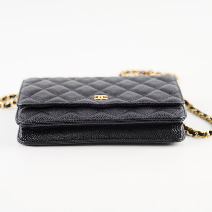 Chanel Black Caviar Wallet On Chain WOC GHW - photo 4