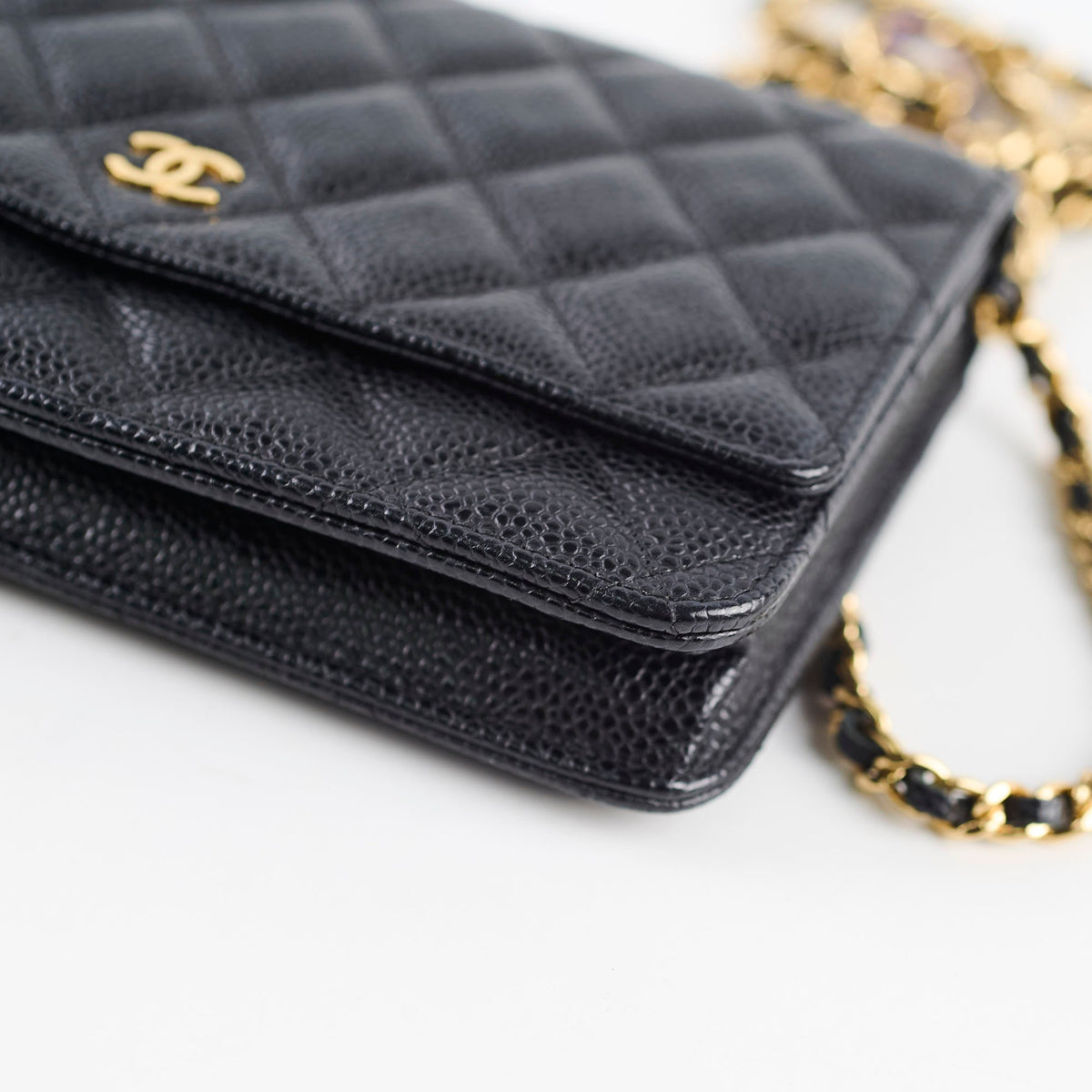 Chanel Black Caviar Wallet On Chain WOC GHW - photo 15