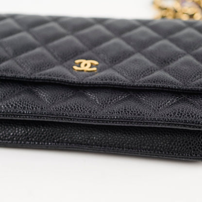 Chanel Black Caviar Wallet On Chain WOC GHW - photo 14
