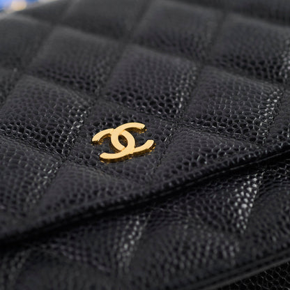 Chanel Black Caviar Wallet On Chain WOC GHW - photo 16