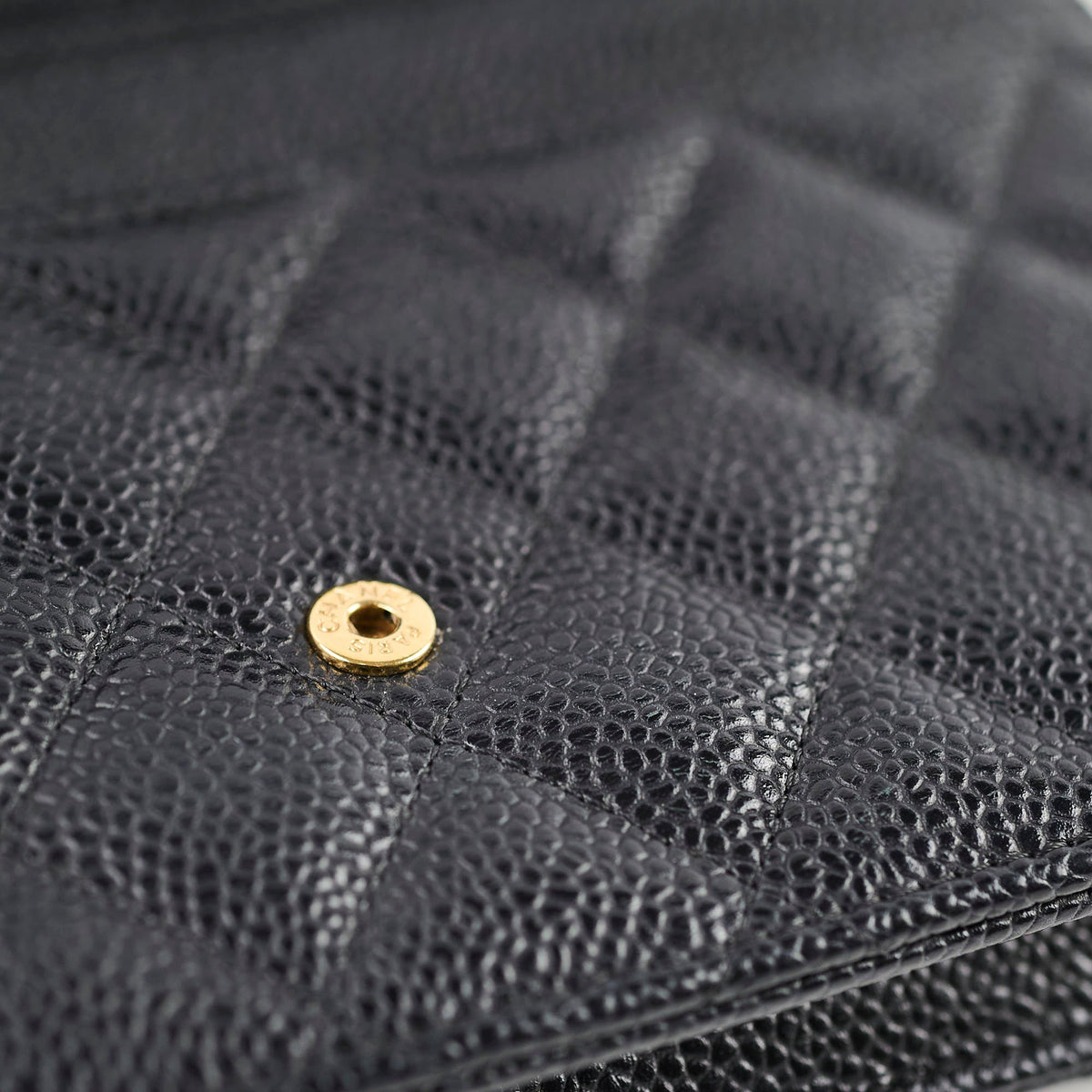 Chanel Black Caviar Wallet On Chain WOC GHW - photo 7
