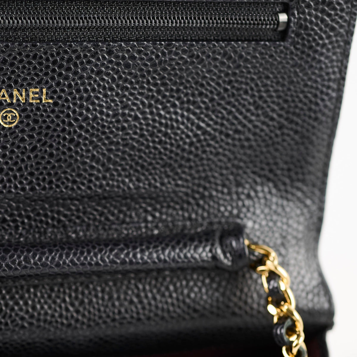 Chanel Black Caviar Wallet On Chain WOC GHW - photo 10