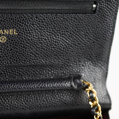 Chanel Black Caviar Wallet On Chain WOC GHW - photo 10