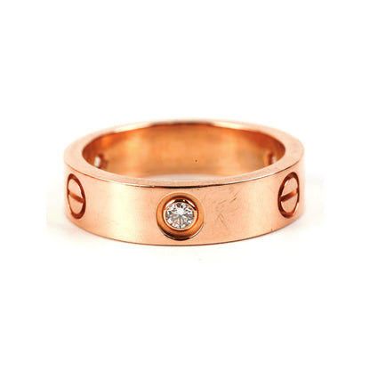 Cartier Love Ring Rose Gold 3 Diamond (Size 59) - photo 1