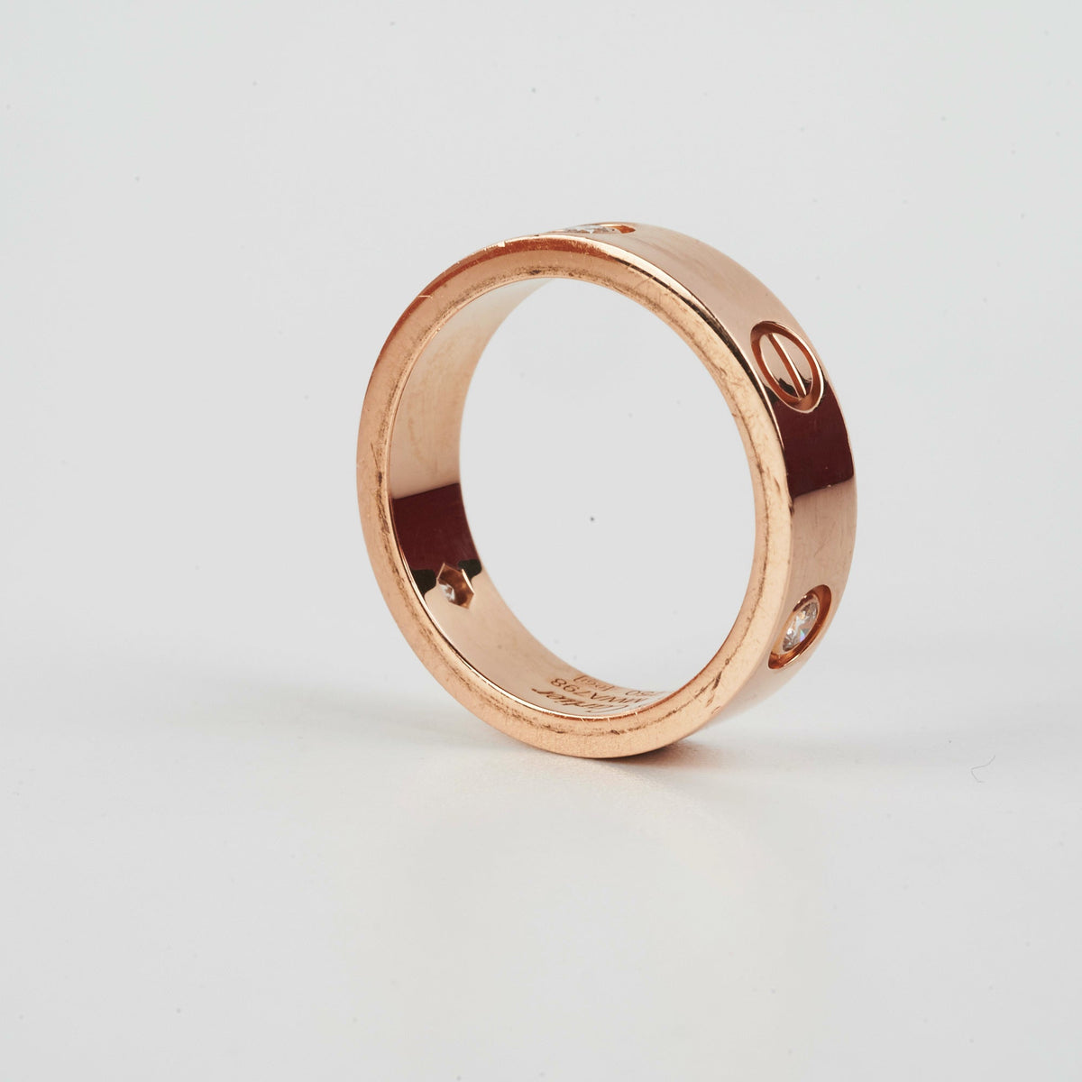 Cartier Love Ring Rose Gold 3 Diamond (Size 59) - photo 5