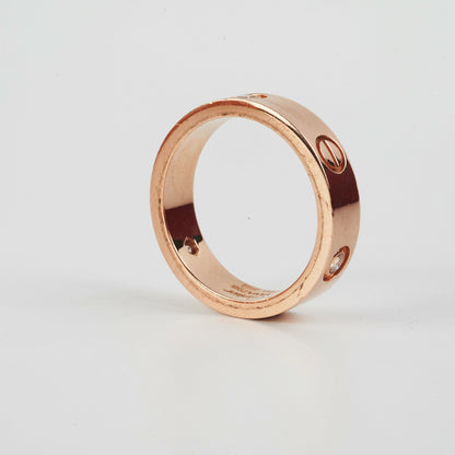 Cartier Love Ring Rose Gold 3 Diamond (Size 59) - photo 5