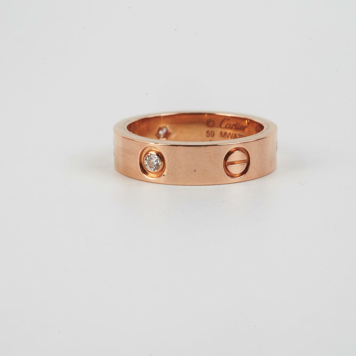 Cartier Love Ring Rose Gold 3 Diamond (Size 59) - photo 4