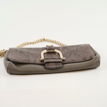 Gucci Vintage Greenwich Python/Leather Clutch Grey - photo 4