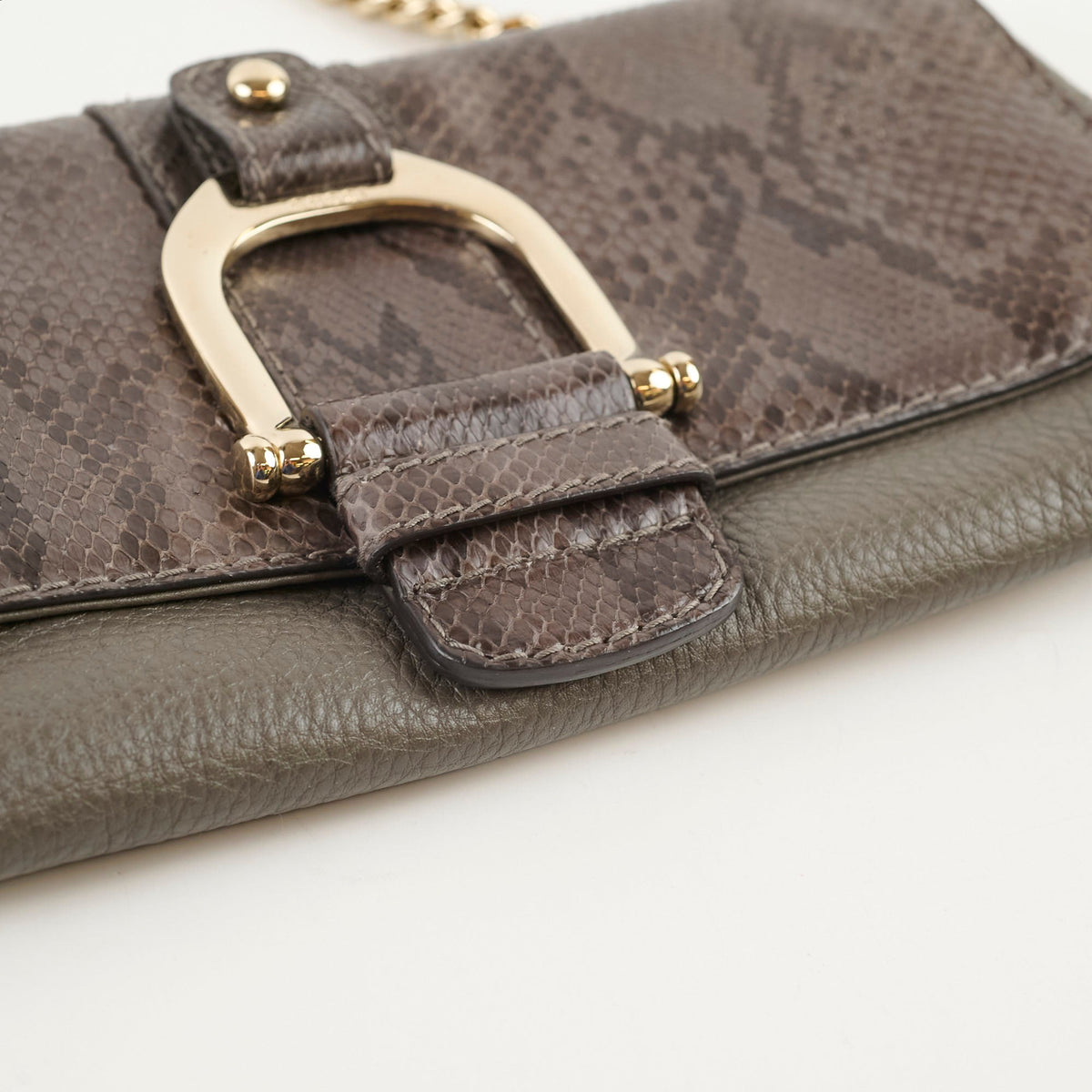 Gucci Vintage Greenwich Python/Leather Clutch Grey - photo 10