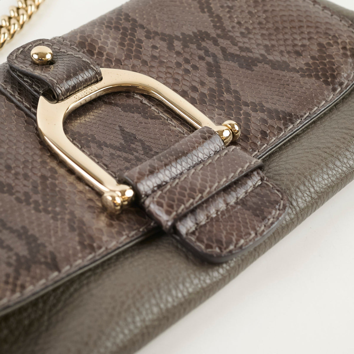 Gucci Vintage Greenwich Python/Leather Clutch Grey - photo 12