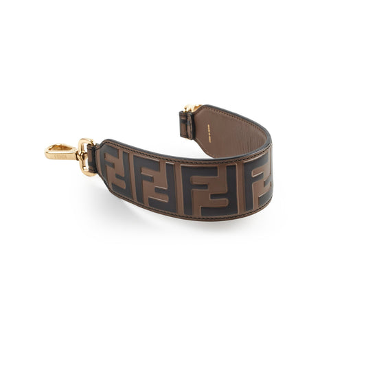 Fendi Brown FF Embossed Leather Strap - photo 1