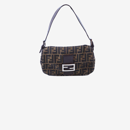 Fendi Baguette Zucca Canvas Leather Shoulder - photo 1