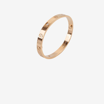 Cartier Classic Love 4 Diamond Pink Gold Size 16 Bracelet - photo 1