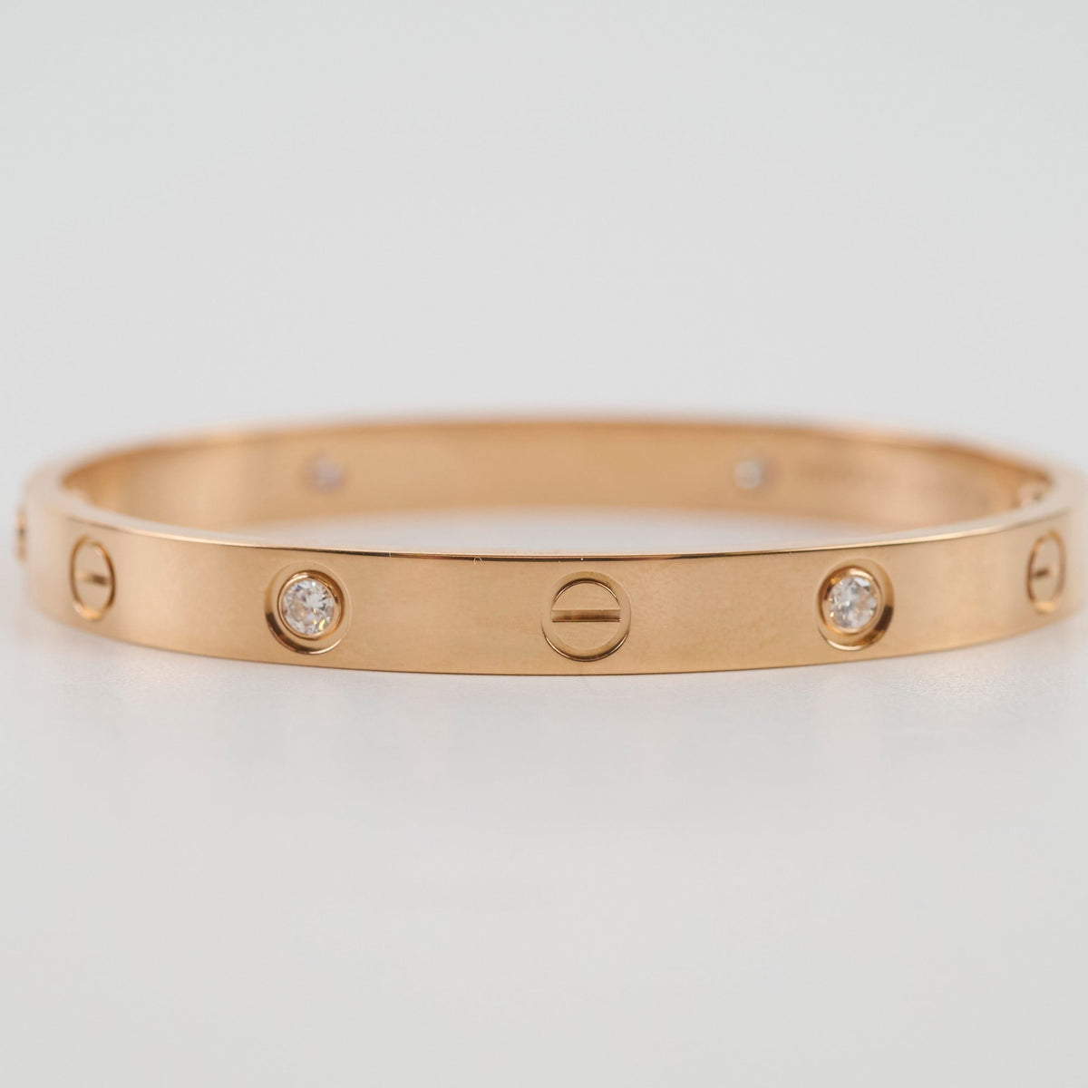 Cartier Classic Love 4 Diamond Pink Gold Size 16 Bracelet - photo 2