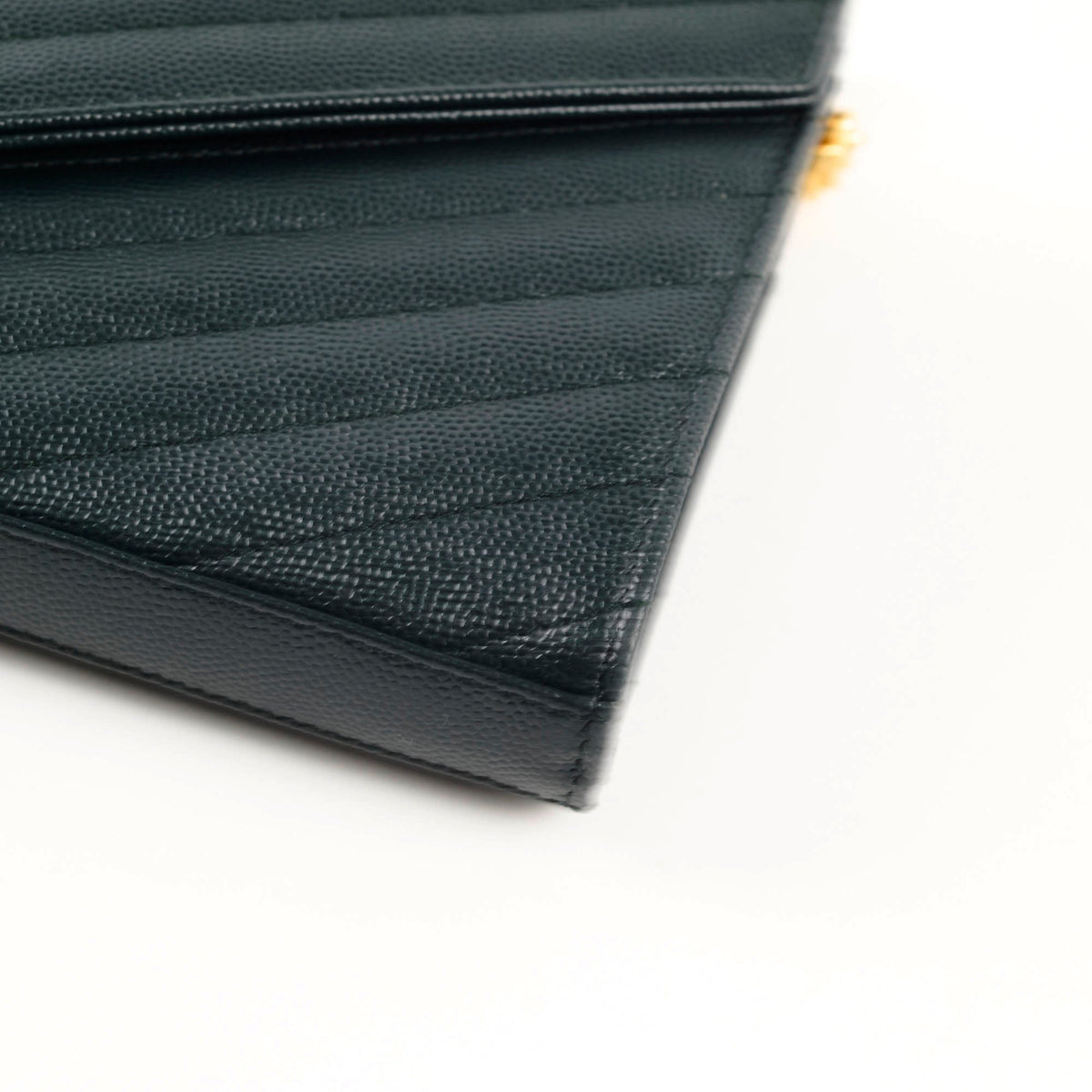 Saint Laurent Cassandre Wallet On Chain Dark Green - photo 12