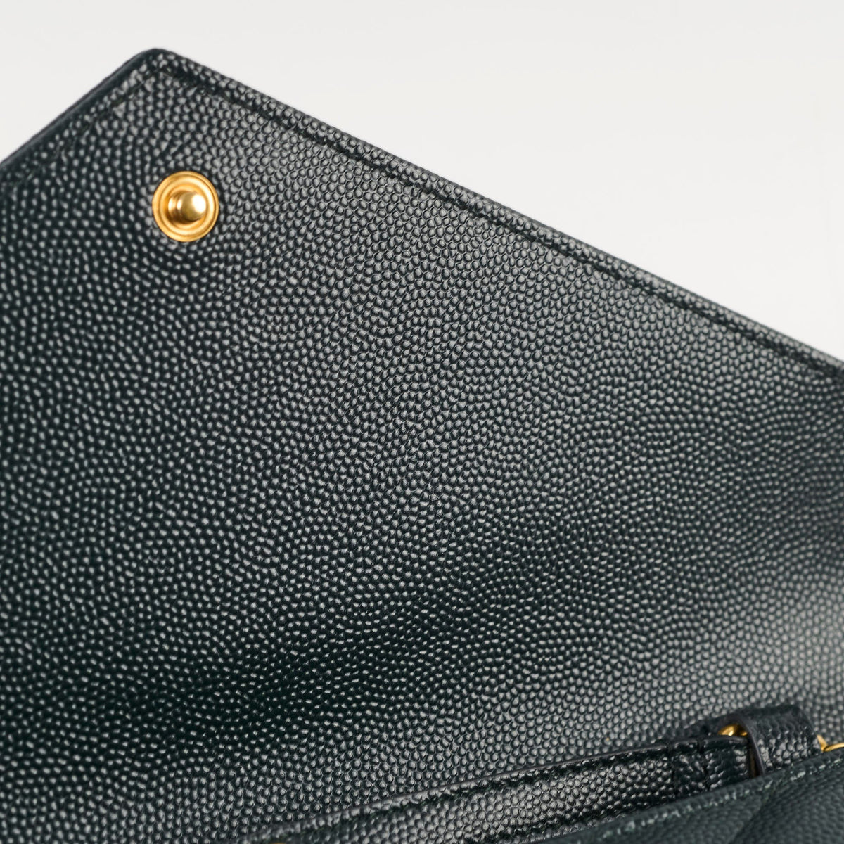 Saint Laurent Cassandre Wallet On Chain Dark Green - photo 5