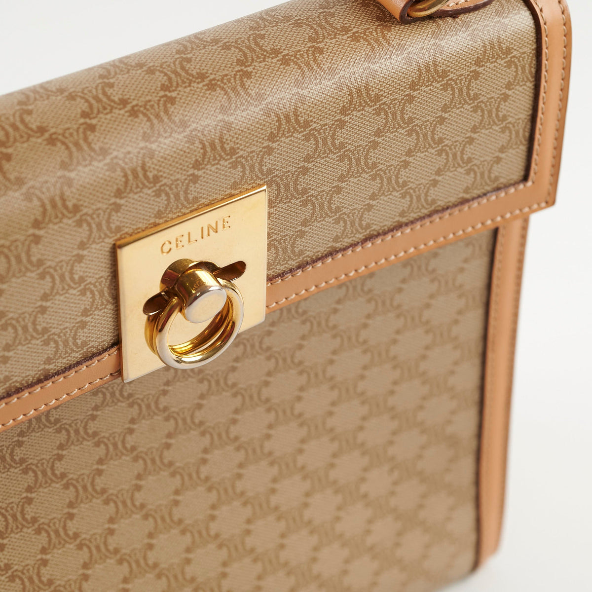 Celine Vintage Macadam Kelly Bag Beige - photo 13